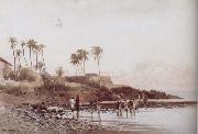 John varley jnr Old Portuguese Fort near Bombay Sweden oil painting artist